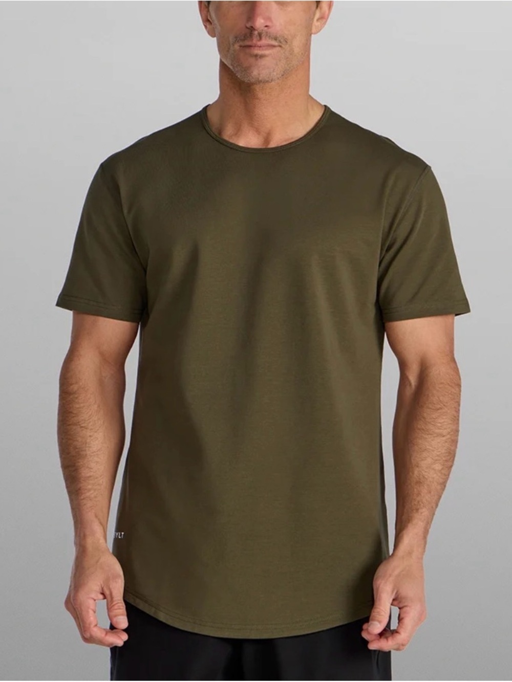 NWT BYLT Drop Cut LUX Dark Olive T Shirt